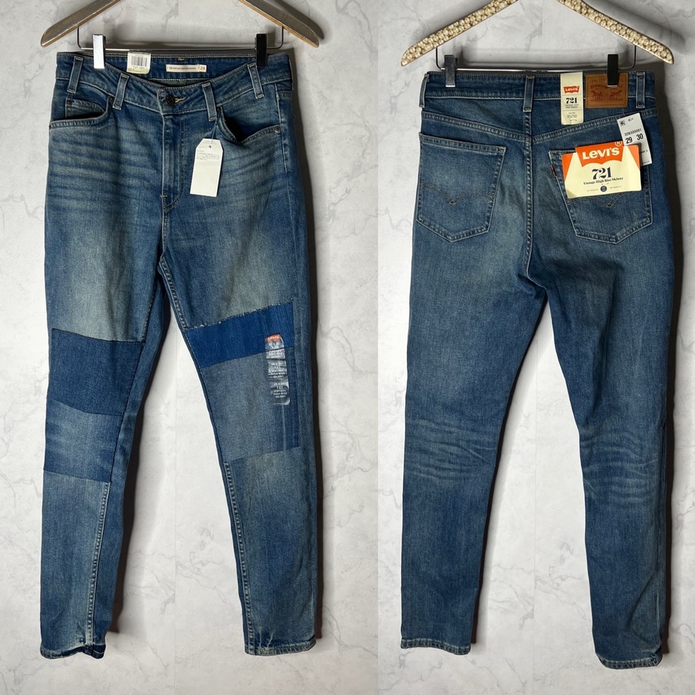 Levis 721 vintage high rise orange tab skinny jeans